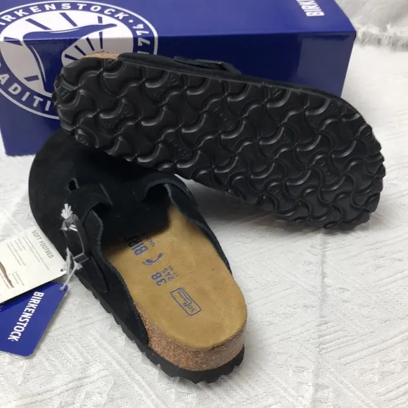 🥤NWT Women's Black Suede Birkenstock Boston Shoes - Narrow Fit