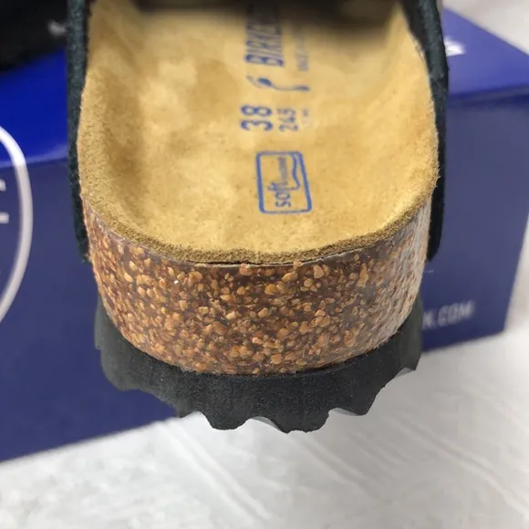 🥤NWT Women's Black Suede Birkenstock Boston Shoes - Narrow Fit