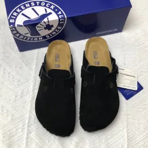 🥤NWT Women's Black Suede Birkenstock Boston Shoes - Narrow Fit