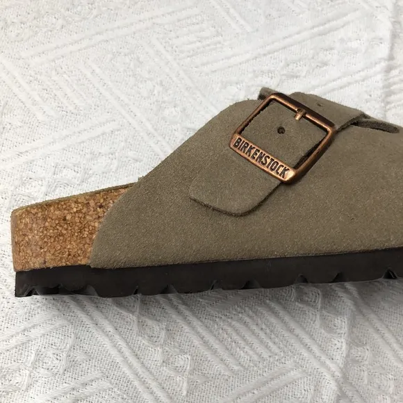 🥤NWT Women's Taupe Suede Birkenstock Boston Shoes - Narrow Fit