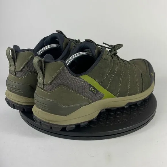 Oboz Sypes Low Green Leather Waterproof Hiking Trail Shoes Men's Size 13