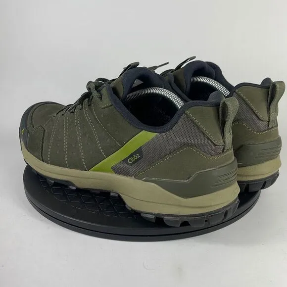 Oboz Sypes Low Green Leather Waterproof Hiking Trail Shoes Men's Size 13