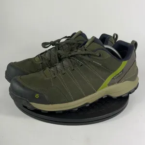 Oboz Sypes Low Green Leather Waterproof Hiking Trail Shoes Men's Size 13
