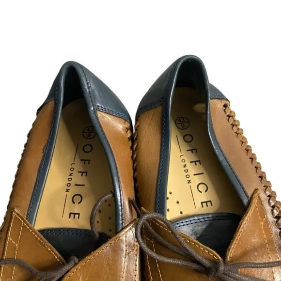 Office London Men’s Brown and Blue Slip-On Loafers for Effortless Style