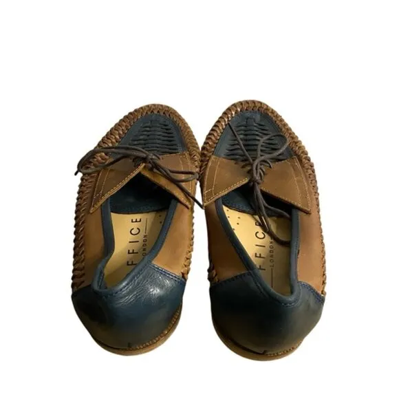 Office London Men’s Brown and Blue Slip-On Loafers for Effortless Style