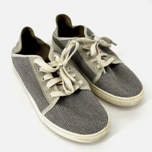 OluKai Gray and White Sneakers with Knit Upper