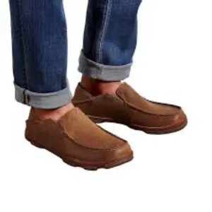 OLUKAI Men's MOLOA AHO CLAY-HUSK NUBUCK LEATHER SLIP-ON LOAFERS CASUAL SHOES 12M