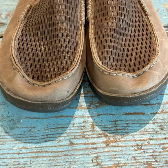 OLUKAI Men's MOLOA AHO CLAY-HUSK NUBUCK LEATHER SLIP-ON LOAFERS CASUAL SHOES 12M