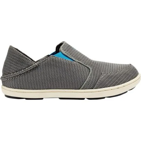 OluKai Nohea Mesh Boy's Supportive Slip On Hybrid Loafer Shoes Youth 5 Grey