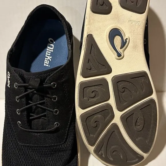 OLUKAI Nohea Moku Casual Shoes Men's Size 9 Black -used