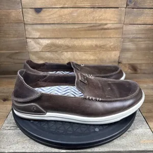 Olukai Kakaha Mens 8.5 Brown Leather Slip On Shoes Casual Comfort Shoes