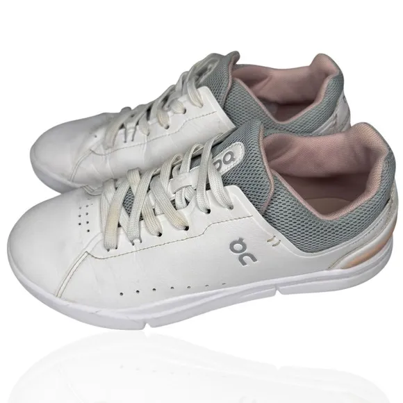 On Cloud Running Women's The Roger Advantage Sneakers-White/Rose 7.5 US Shoes