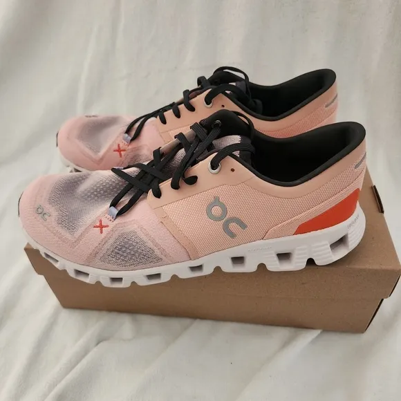 On Cloud X 3 Women Running Training Shoes Rose/Sand New Size 10M