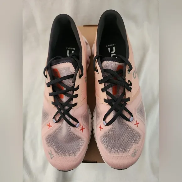 On Cloud X 3 Women Running Training Shoes Rose/Sand New Size 10M