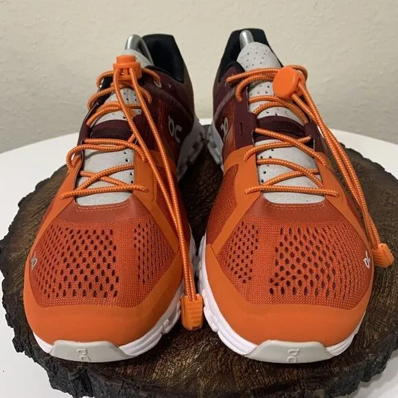 On Cloudflow Running Training Sneakers Mens Shoes Size 10 Flare/Dawn Red Orange