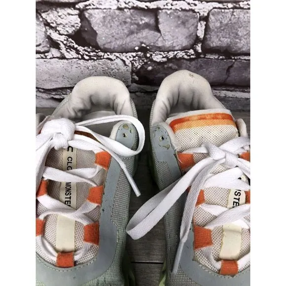 On Cloud Wide Lime Green Gray White LaceUp Gym Running Shoes Women Sz 39EU/8M US