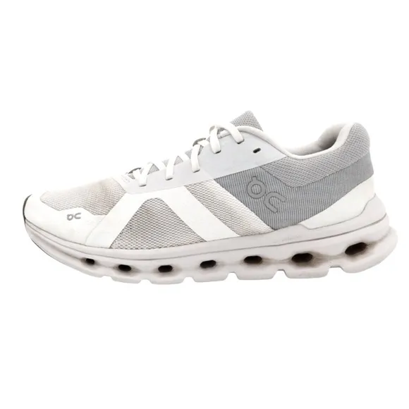 On Running Cloud Runner White and Gray Athletic Shoes Size 8.5