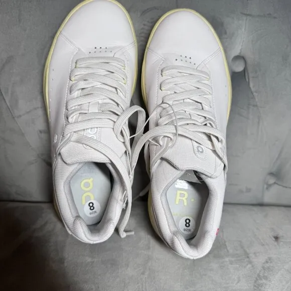On Running THE ROGER Advantage White Hay Sneaker‎ Shoes Size 8 NEW WITH TAG
