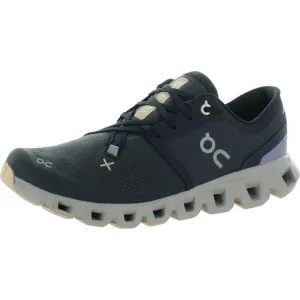 On Running Womens Cloud X 3 Navy Woven Running &amp; Training Shoes Shoes New