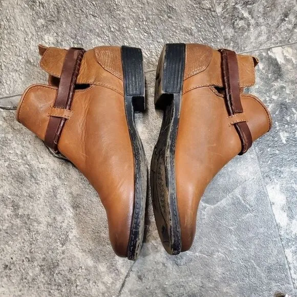 OTBT Low Rider Butterscotch Tan Burnished Leather Strappy Ankle Boots Booties