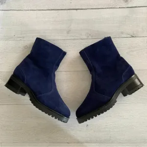 PALMROTH  Ankle Boot Sheerling Blue Suede Sz 9
