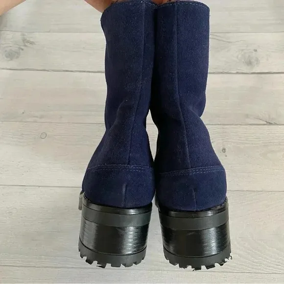 PALMROTH  Ankle Boot Sheerling Blue Suede Sz 9