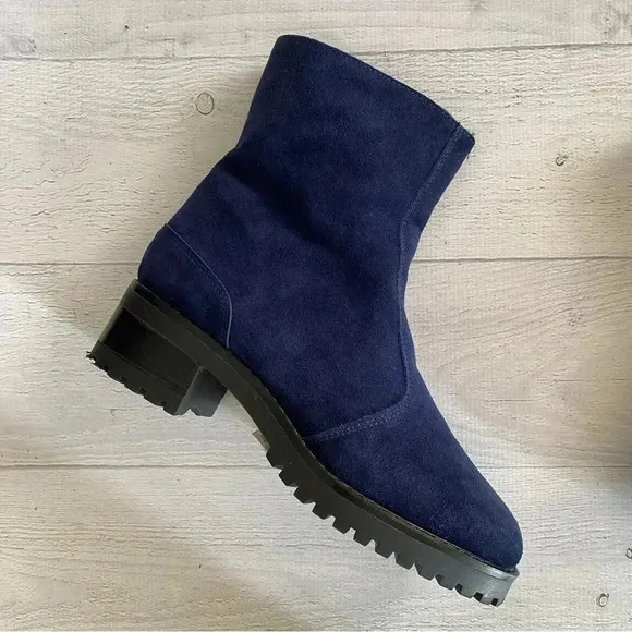 PALMROTH  Ankle Boot Sheerling Blue Suede Sz 9