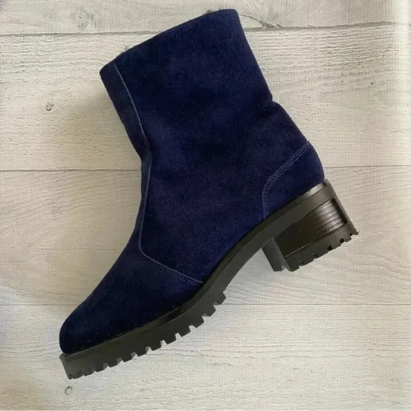 PALMROTH  Ankle Boot Sheerling Blue Suede Sz 9