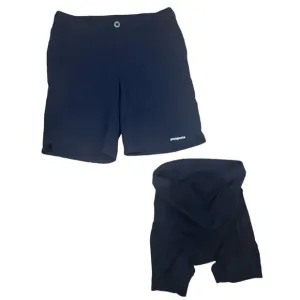 PATAGONIA dirt craft mountain biking shorts navy blue stretch 9&quot; inseam womens M