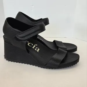 Pedro Garcia Black Wedges with Integrated Sole