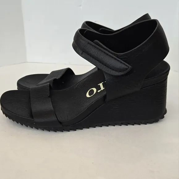 Pedro Garcia Black Wedges with Integrated Sole