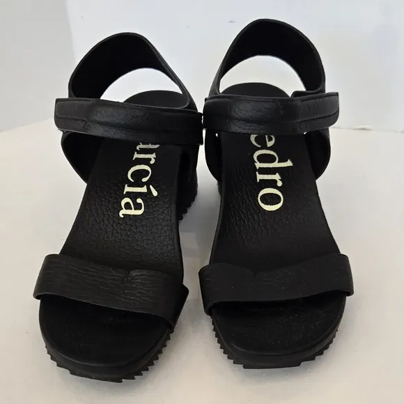 Pedro Garcia Black Wedges with Integrated Sole