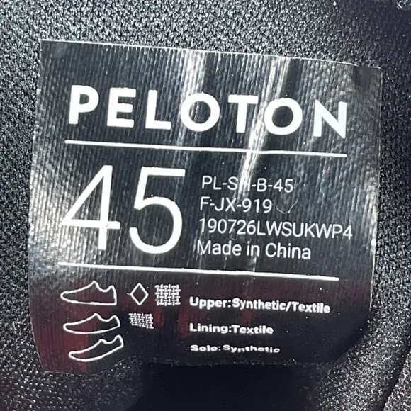Peloton Mens Size EU 45 Indoor Cycling Shoes Black Training Biking Sneakers