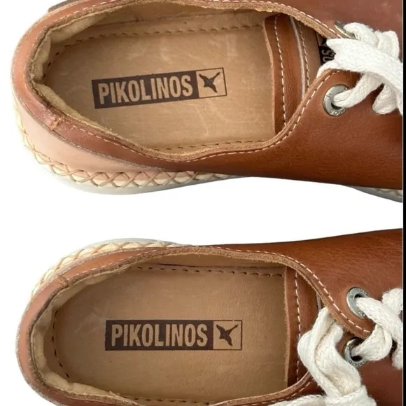 Pikolinos Brown Tan Sneakers with Espadrille Detail