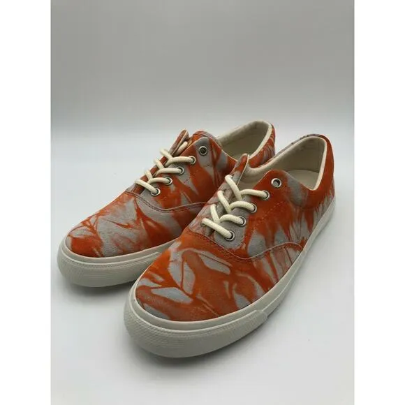 Polo Ralph Lauren Orange Tie Dye Sneakers Harpoon Casual Shoes Men Size 9D🛒