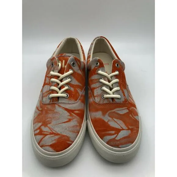 Polo Ralph Lauren Orange Tie Dye Sneakers Harpoon Casual Shoes Men Size 9D🛒