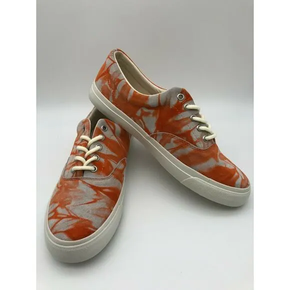 Polo Ralph Lauren Orange Tie Dye Sneakers Harpoon Casual Shoes Men Size 9D🛒
