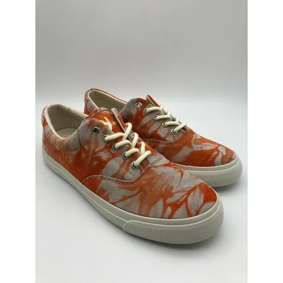 Polo Ralph Lauren Orange Tie Dye Sneakers Harpoon Casual Shoes Men Size 9D🛒