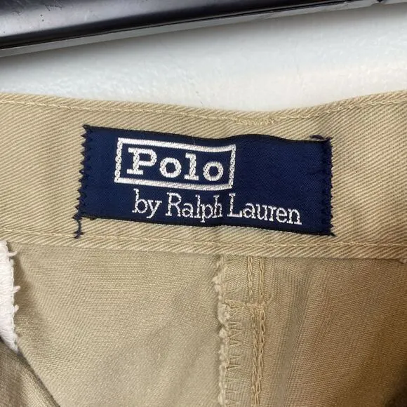 Polo Ralph Lauren pants men's 34x28.5 brown khaki chino USA made VTG Runs Small