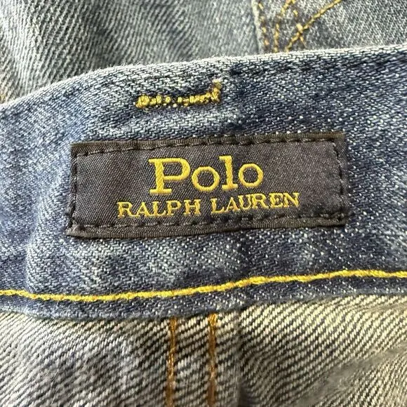 Polo Ralph Lauren Varick Slim Straight Distressed‎ Denim Jeans Size 33x32