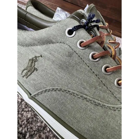 Polo Ralph Lauren Vaughn Size US 11 D Men's Casual Sneakers Lace-Up Shoes Green