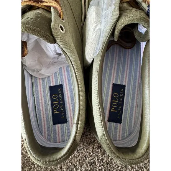 Polo Ralph Lauren Vaughn Size US 11 D Men's Casual Sneakers Lace-Up Shoes Green