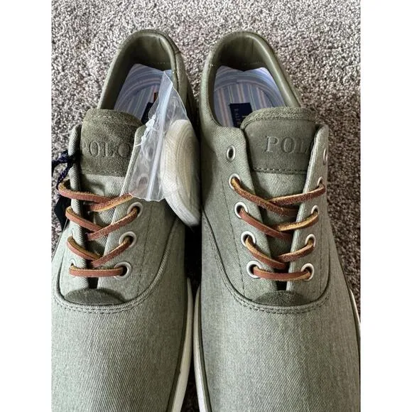 Polo Ralph Lauren Vaughn Size US 11 D Men's Casual Sneakers Lace-Up Shoes Green