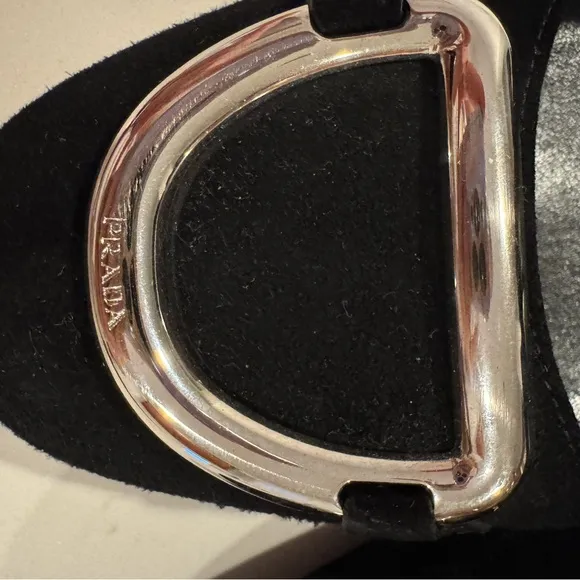 Prada Black Shoes Elegant Buckle Size 41