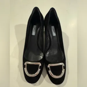 Prada Black Shoes Elegant Buckle Size 41