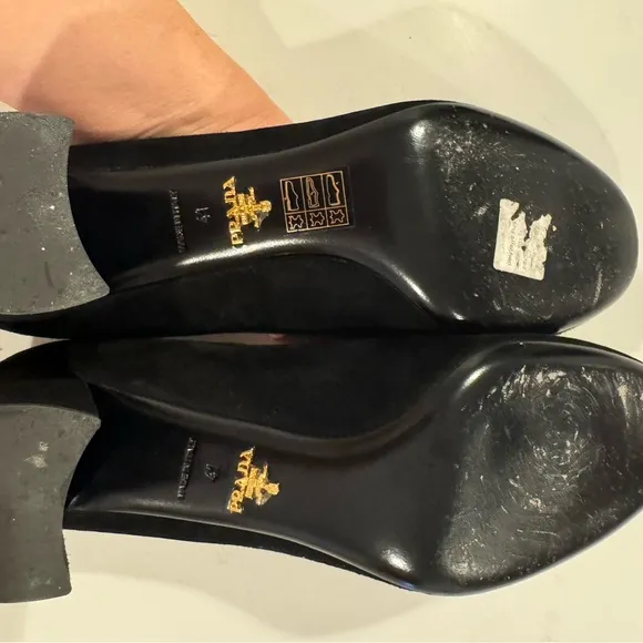 Prada Black Shoes Elegant Buckle Size 41