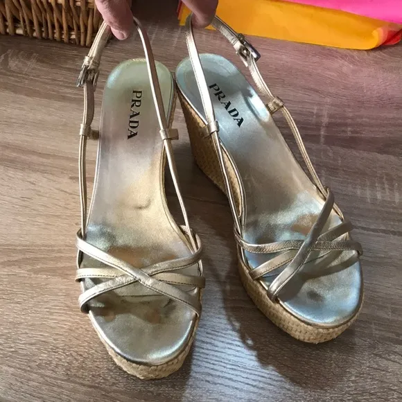 🔥Prada Metallic Espadrilles FREE SHIPPING