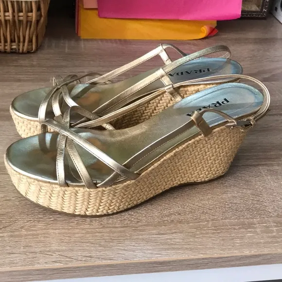 🔥Prada Metallic Espadrilles FREE SHIPPING