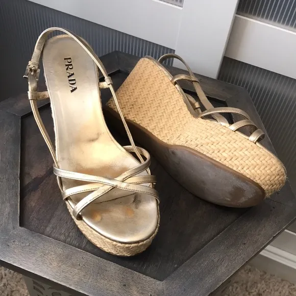 🔥Prada Metallic Espadrilles FREE SHIPPING