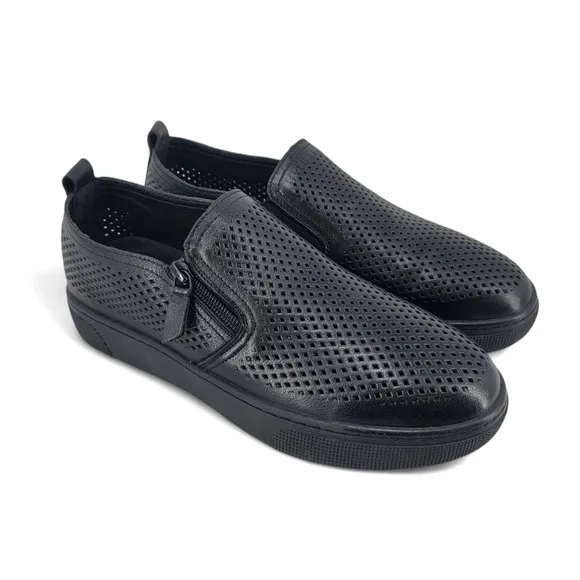 Propet Kate Black Leather Slip-On Shoes Womens 10 Comfort Walking Casual